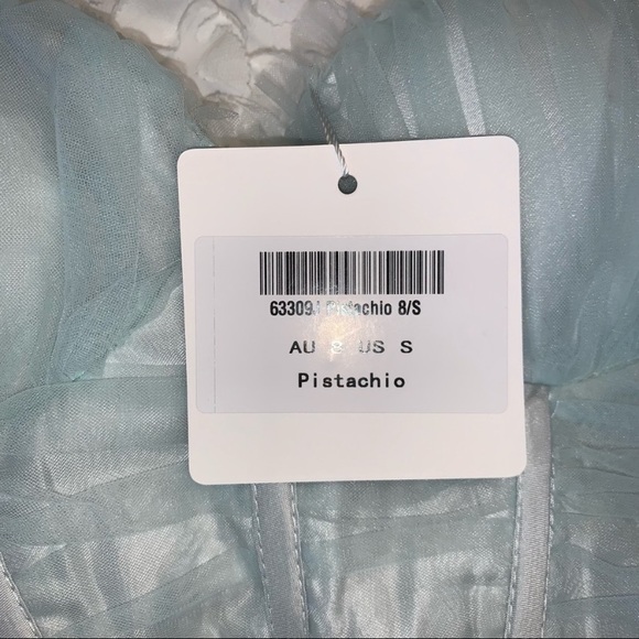 NWT Smitten Sweetheart Neckline Chiffon Mini Party Dress Pistachio - Picture 4 of 5